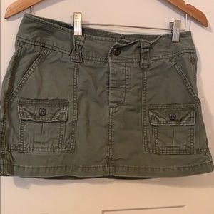 Olive cargo mini skirt
